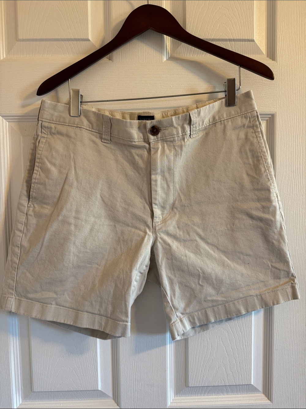J. Crew Light Beige Flat-Front Chino Shorts